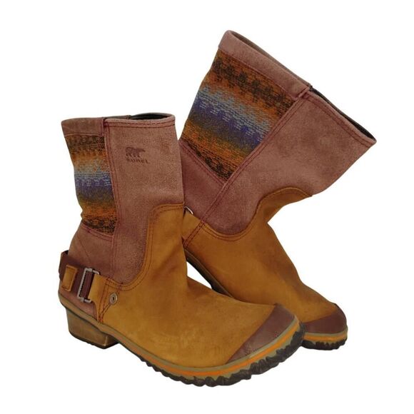 Sorel Western Style Womens Pre-owned Brown w/Buckles Boots - sz. 7 1/2 - Picture 1 of 7